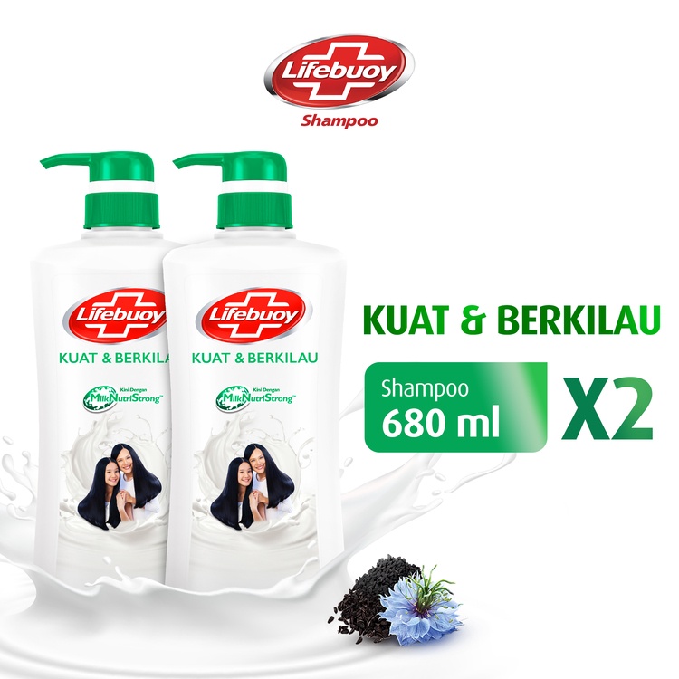 Lifebuoy Shampo Kuat &amp; Berkilau 680 mL x2