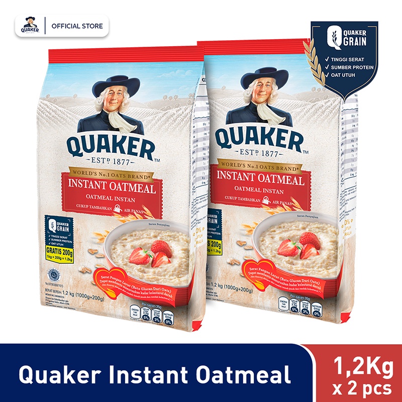 

Quaker Instant Oatmeal 1.2 Kg - Twin Pack
