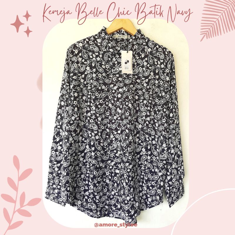 Kemeja Belle Chic Batik Navy