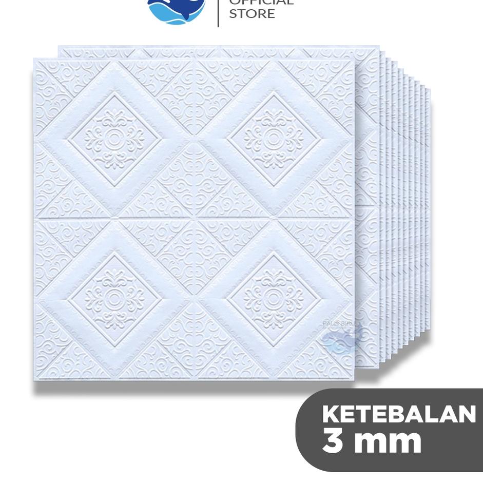 STAR Paus Biru - Wallpaper 3D FOAM / Wallpaper Dinding 3D Motif Foam Batik/Wallfoam Batik 70x70cm