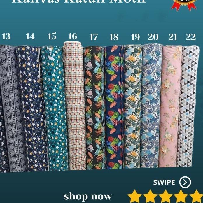 New Promo 12.12 Sale Kain KANVAS MOTIF. Canvas Motif Tearu. Bahan Kanvas Motif Meteran. Kain Kanpas 