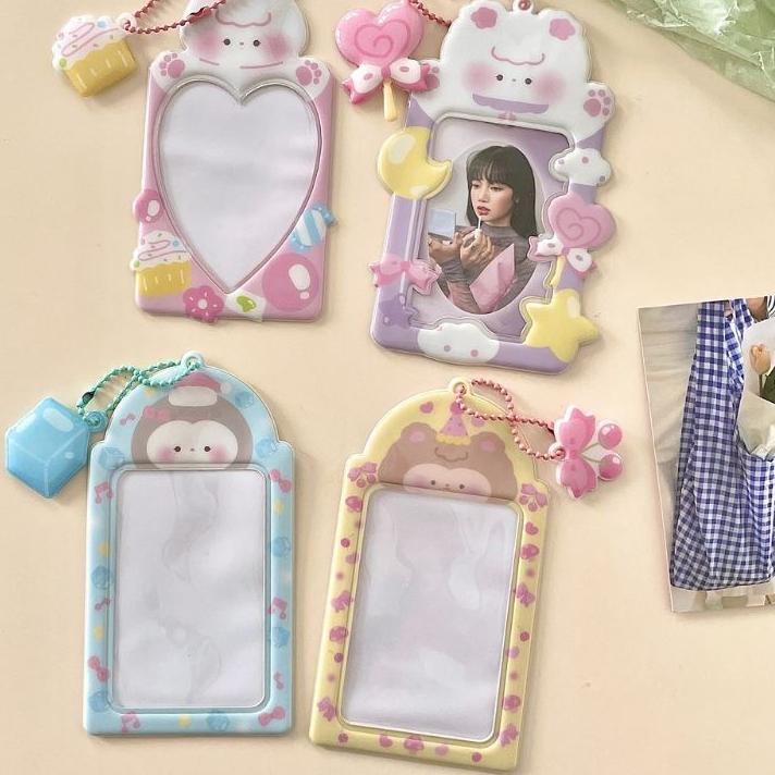 

국 ID Card Holder Name Tag Keychain / Gantungan Wadah Kartu Photocard PC Kpop Lucu Kawaii Hot Sale