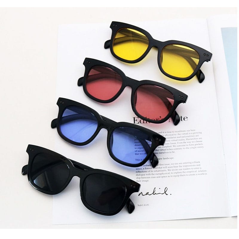 Kastamanwatch - Kacamata Small Copot Logo Candy Terbaru Kotak Hitam Korea Fashion Unisex Trendy km02a