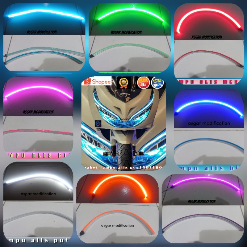 lampu alis motor DRL FLEXIBLE lampu led alis motor lampu alis beat vario mio nmax 15cm,30cM DRL DC 1