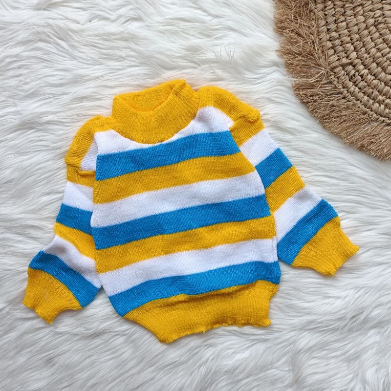 Sweater rajut bayi colorfull 3-12 bulan