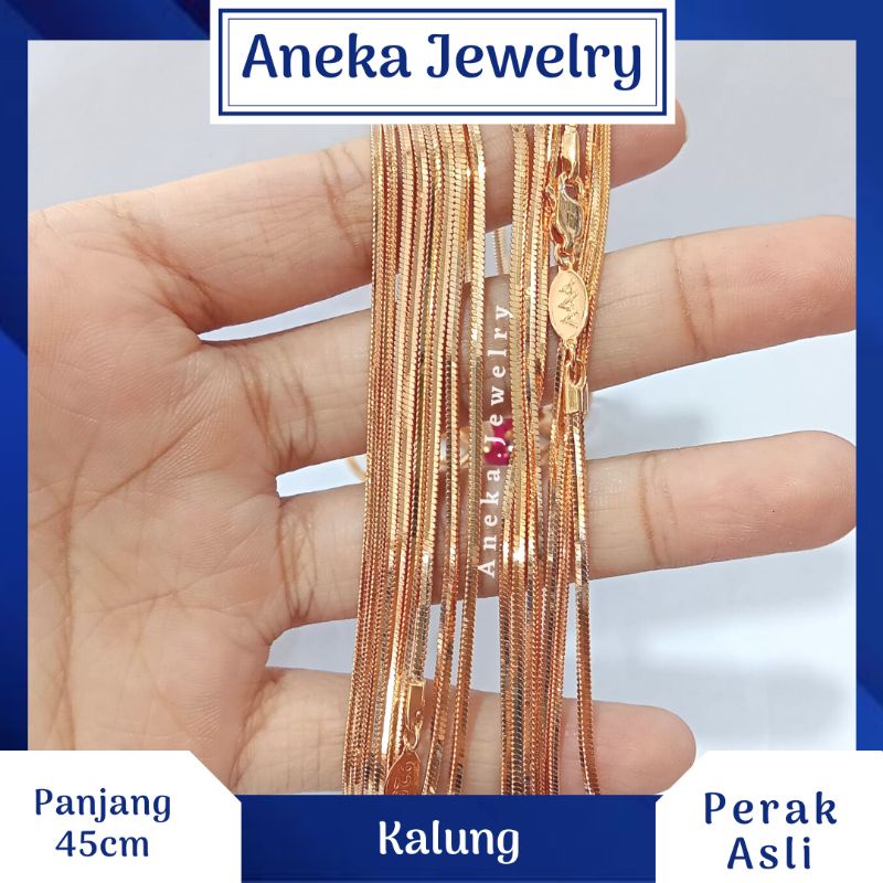 Kalung Flexy Variasi, Sepuh Emas Kuning, Perak 925