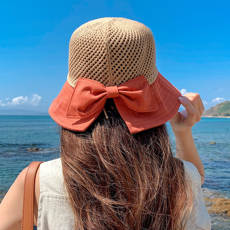 Topi pantai matahari rajut wanita premium model korea terbaru