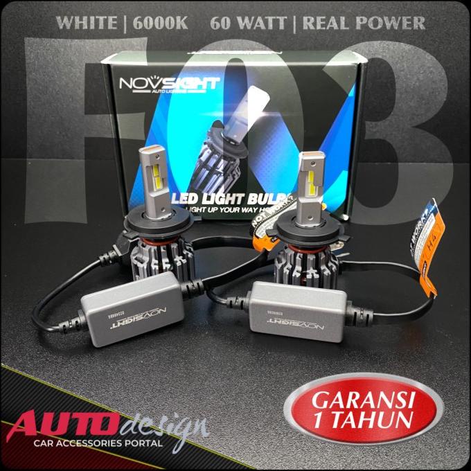 LAMPU LED MOBIL NOVSIGHT F03 6000K H4 H1 H3 H7 H8 H11 H16 HB3 HB4 HIR2