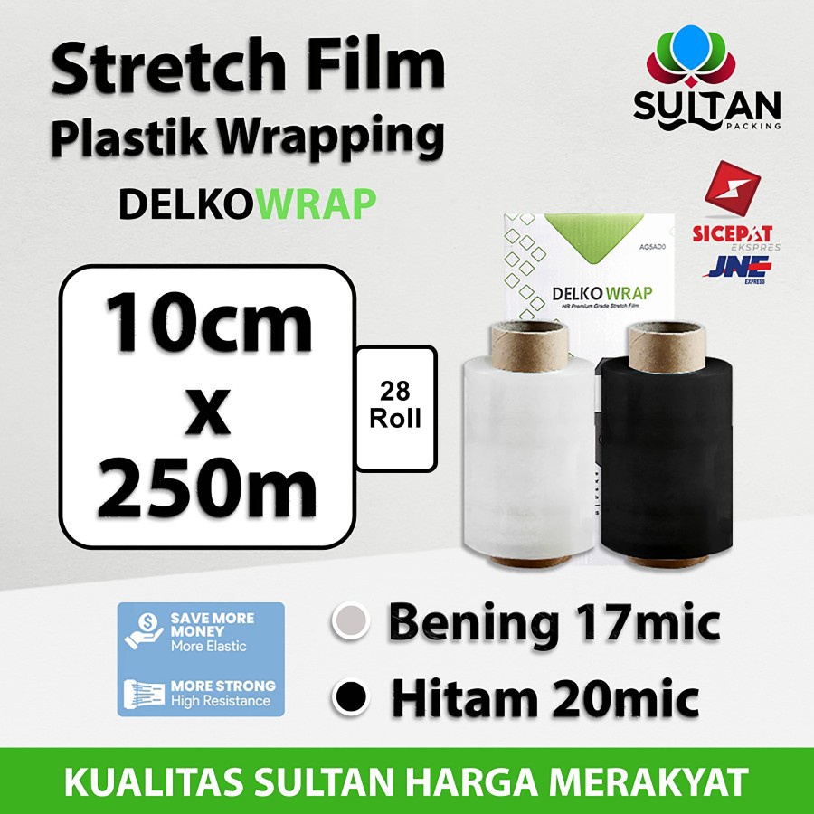 

Plastik Wrapping Stretch Film 10cm x 250m DELKOWRAP TERMURAH KARGO / DUS