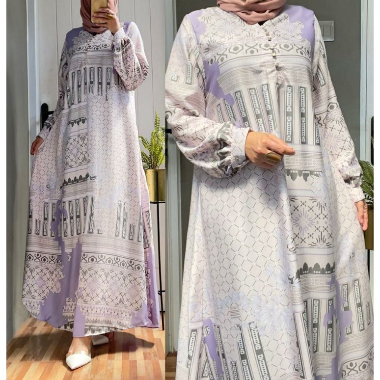 Maya Maxy, GAMIS WANITA MUSLIM CANTIK FIT XXL LD 110 BAHAN KATUN ARMANY SILK PREMIUM KANCING BUSUI TERMURAH TERLARIS OOTD