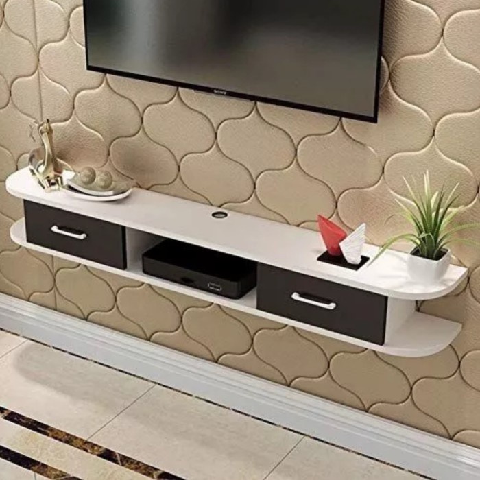 Tabl Rak Tv Mininalis/Meja Tv/Rak Tv Gantung/Rak Laci Gantung/Ambalan