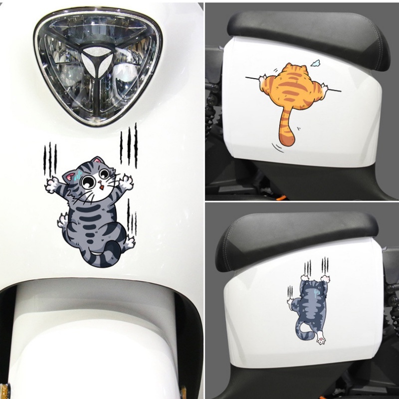 Pribadi Auto Decor Aksesoris Lucu Kucing Panjat Stiker Jendela Tahan Air Debu Motobike Decal Self Adhesive PVC Aplikasi Mobil