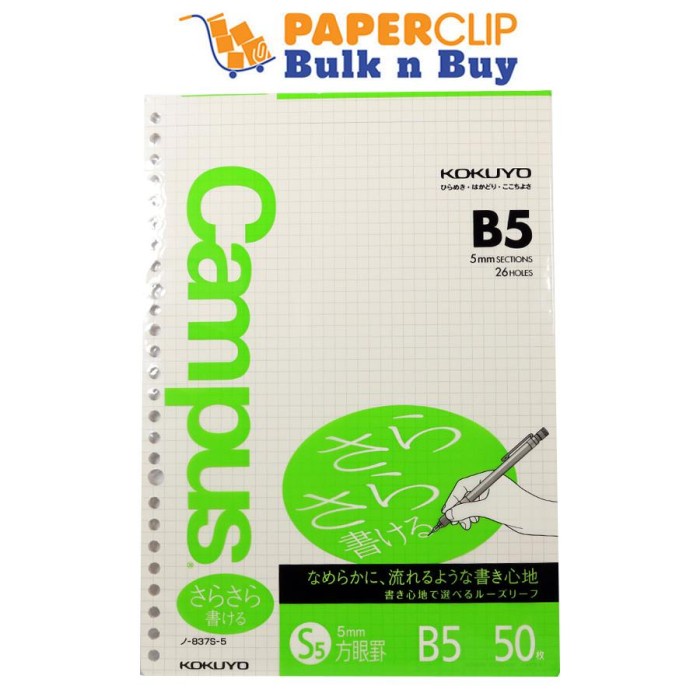 

Kertas Loose Leaf B5 Kokuyo N-837S 50S Kotak