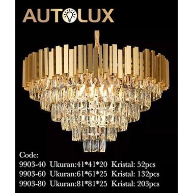 LAMPU GANTUNG HIAS KRISTAL MODERN KRISTAL BODY GOLD