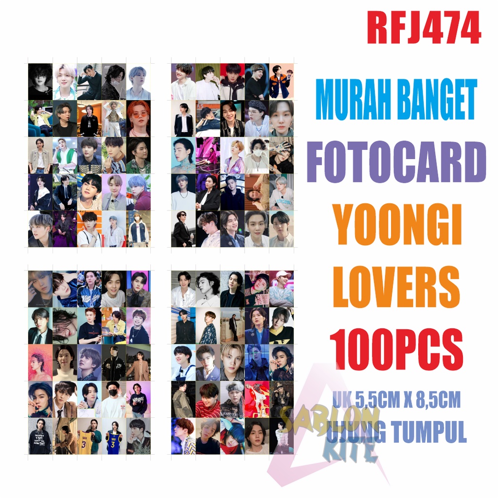 FOTOCARD MURAH YOONGI SUGA ISI 100PCS UJUNG TUMPUL