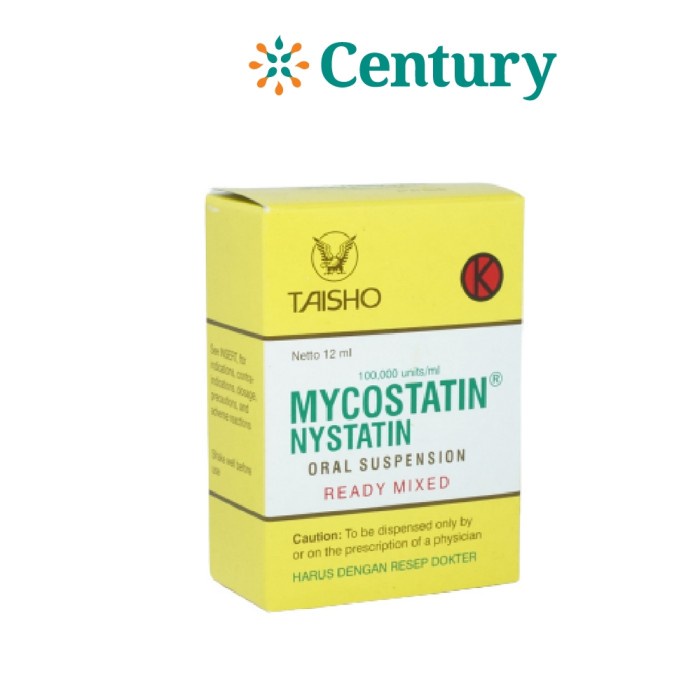 MYCOSTATIN DROP ORAL SUSPENSI 1 BOTOL 12 ML / NYSTATIN / SARIAWAN