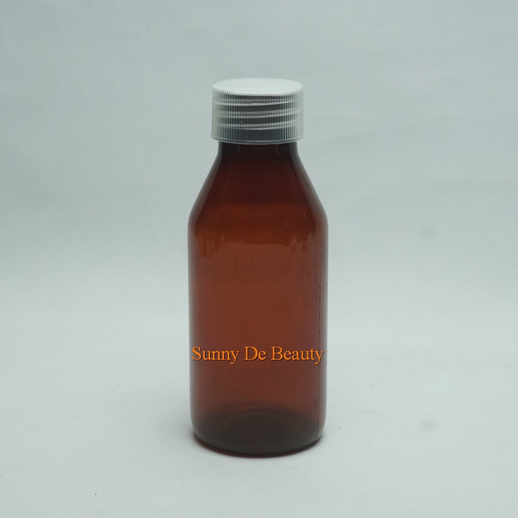 Botol Sirup Obat 100 Ml Coklat Pet Tutup Plastik / Botol Plastik / Botol Sirup Obat / botol obat sir