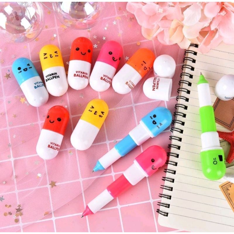 

PULPEN BENTUK KAPSUL VITAMIN / PENA KARAKTER TABLET VITAMIN UNIK MURAH TERBARU
