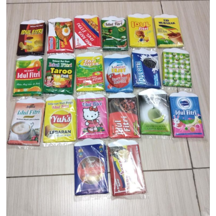 

Amplop Lebaran motif Snack Angpao Lebaran Murah 1 pack isi 10 Faiha Coklat Amplop anak2 Amplop Uang Lebaran Motif Indomie Susu Wafer Sabena