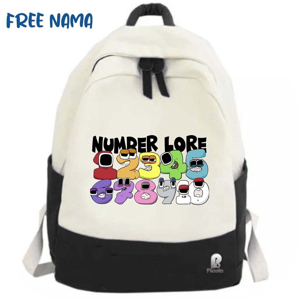 TAS BACKPACK ANAK SEKOLAH MOTIF NUMBER LORE UNISEX