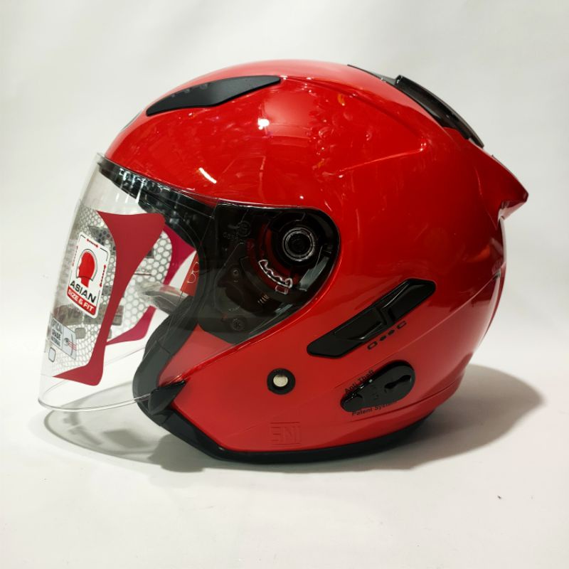 HELM KYT GALAXY FLAT R SOLID DOUBLE VISOR MERAH