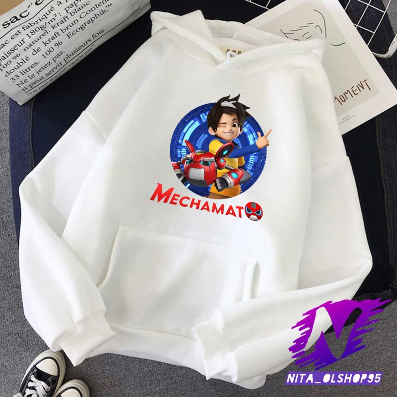 hoodie anak mechamato amato dan mechabot premium