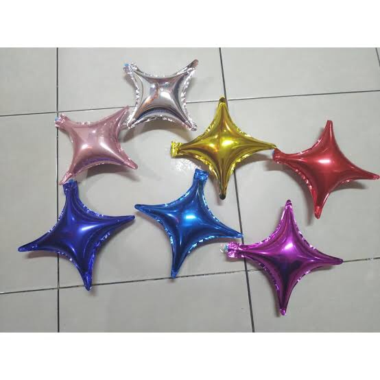 BALON FOIL BINTANG SEGIEMPAT 10 INCHI SATUAN