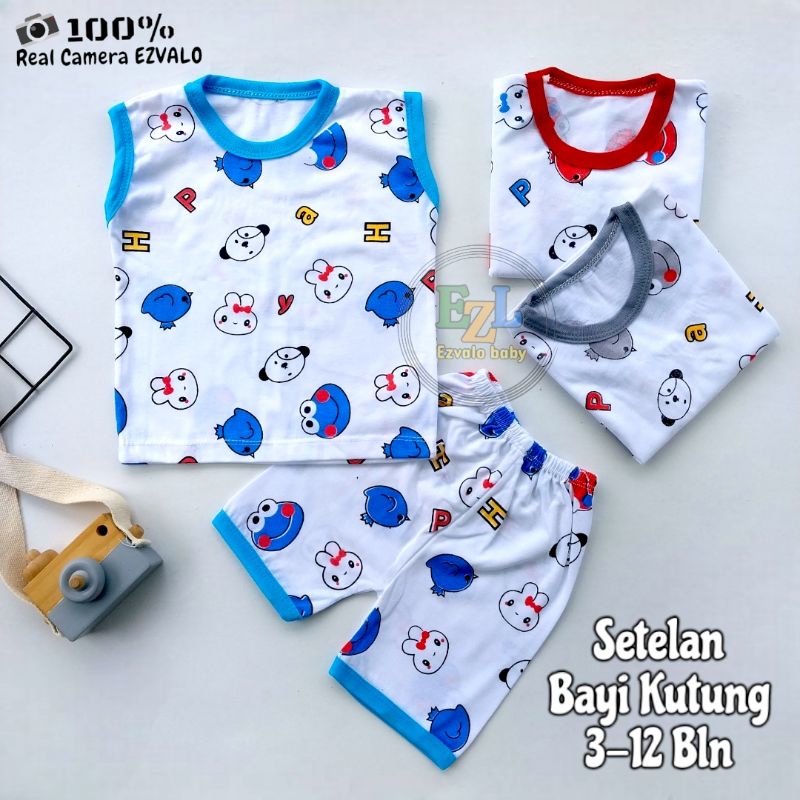 SETELAN SINGLET BAYI 3-12 BULAN BAJU BAYI LENGAN KUTUNG YUKENSI