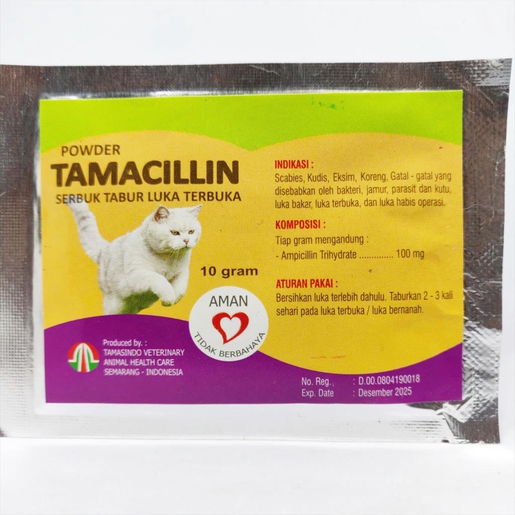TAMACILLIN OBAT LUKA KUCING TERBUKA CAKARAN BOROK KORENG LUKA BASAH