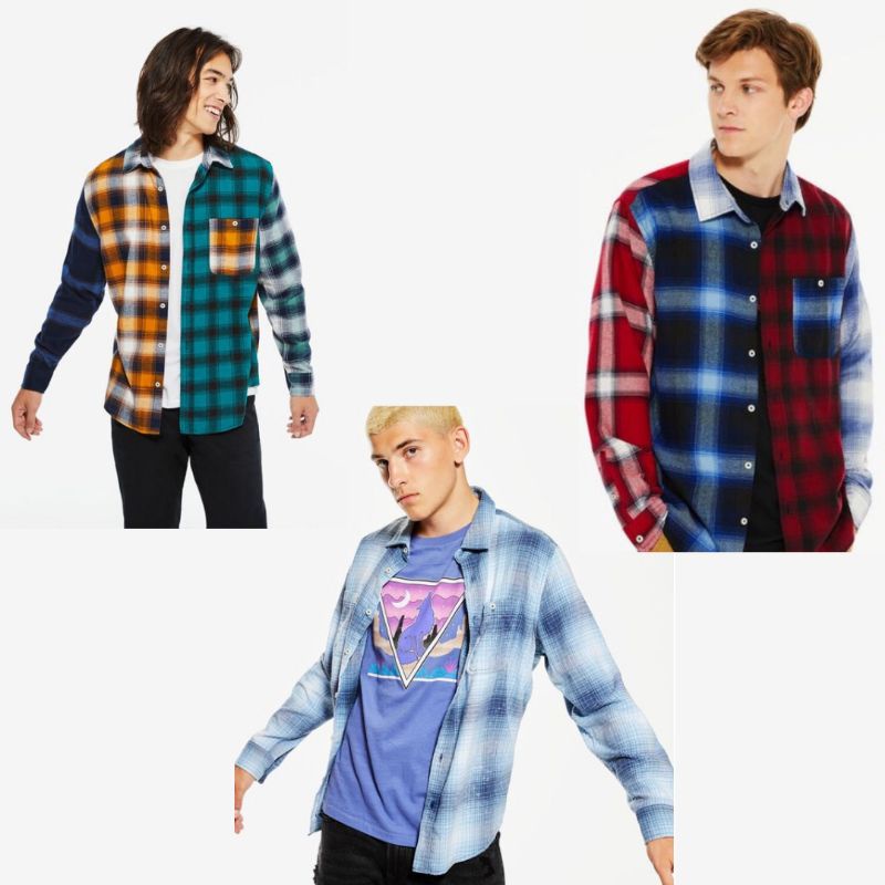 Kemeja flanel lengan panjang pria Aeropostale