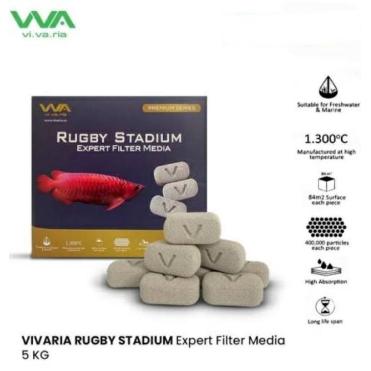 VIVARIA RUGBY STADIUM RUGBY ECERAN / PCS MEDIA FILTER BIOLOGIS RUMAH BAKTERI BIO AQUARIUM 1 PCS