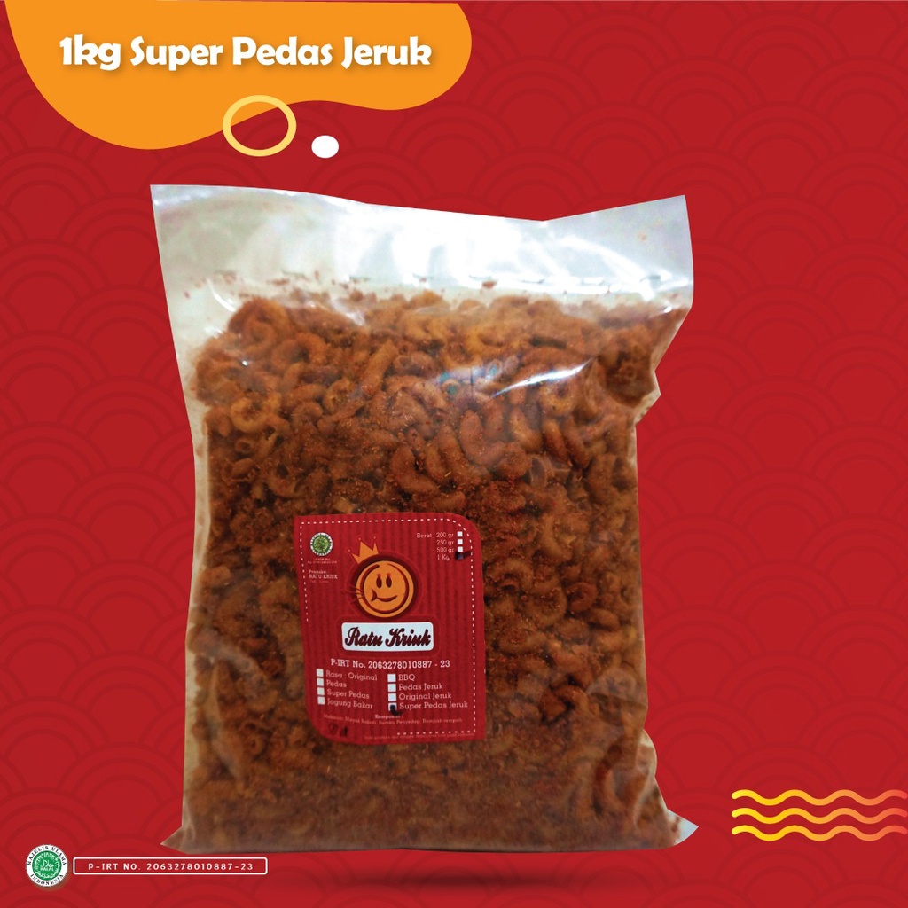 

Makaroni Super Pedas Jeruk 1 kilo Ratu Kriuk