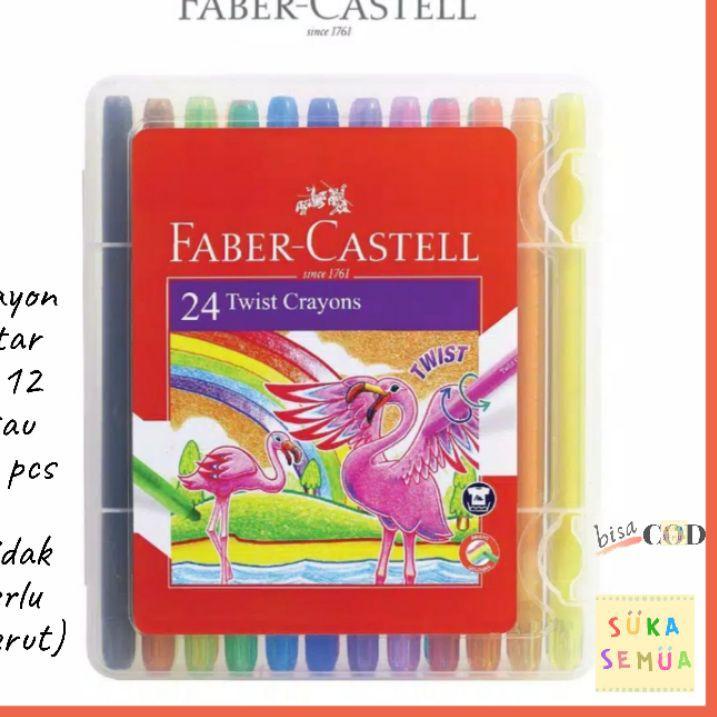 

스 Faber Castell Crayon Twist 12 & 24 Warna // Krayon Putar Pensil Warna Mewarnai Gambar - Bandung Hot Sale