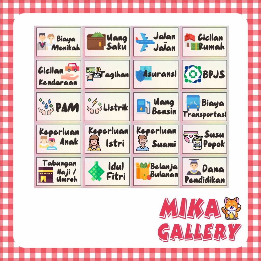 

20 Pcs Stiker Budgeting Stiker Dompet Keuangan Sticker Budgeting Uang