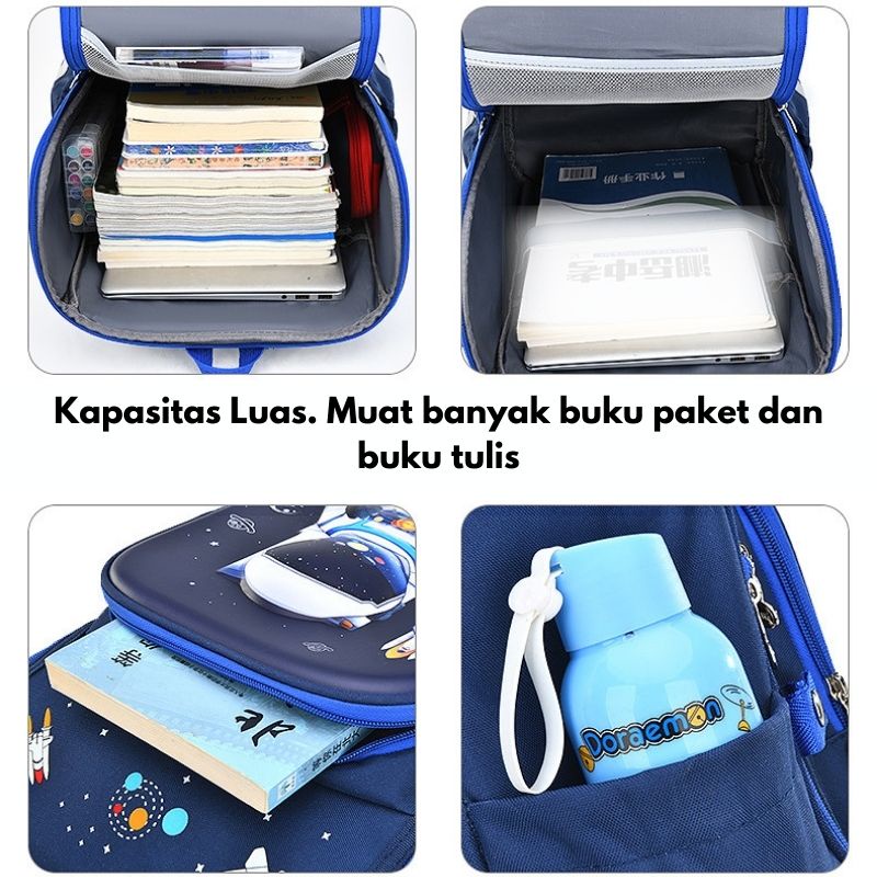 [MONA] Tas Ransel Anak Sekolah Motif Karakter Timbul 6D Lucu dan Cakep Kualitas Import Premium -M0213