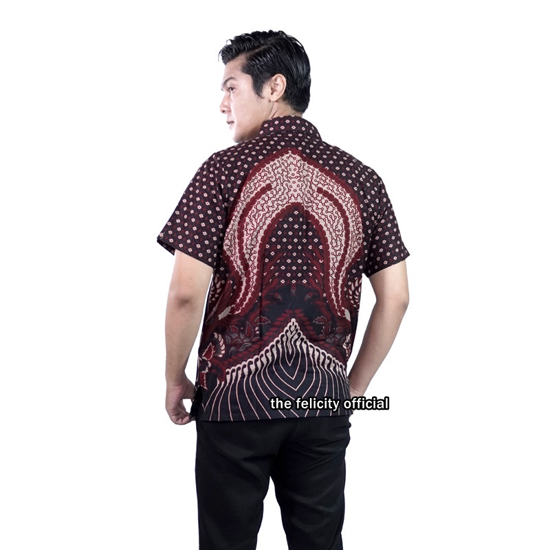 Couple Batik Atasan Wanita Kemeja Batik Pria Lengan Pendek Bahan Katun