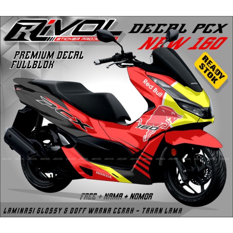 STIKER DECAL VARIASI HONDA PCX 160 # DECAL PCX 160 MOTIF REDBULL#