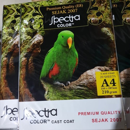 

Kertas Glossy Photo Paper Spectra Glossy Cast Coat 210 gram A4 Spektra