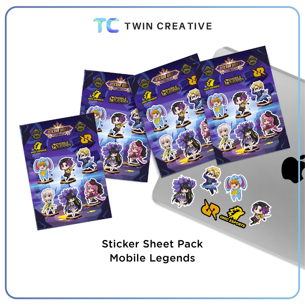 

Sticker Sheet Pack Mobile Legends Label DIY Laptop Deco Anti Air - Stiker Vinyl Karakter Hero M4 MLBB