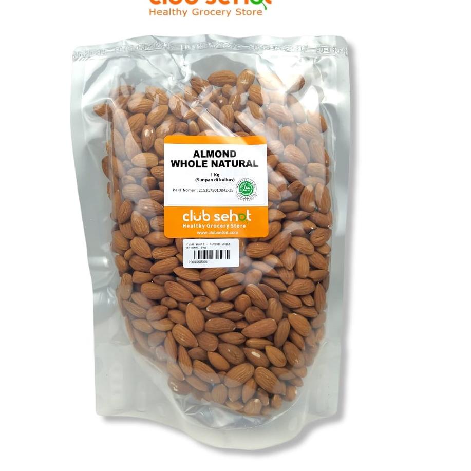 

PROMO [TD4] CLUB SEHAT - Kacang Almond utuh mentah tanpa kulit dengan kulit ari / Almond mentah / raw almond 1Kg