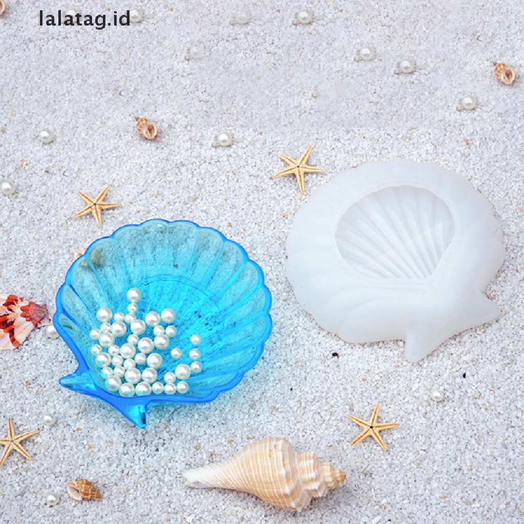 [lalatag] Cetakan Silikon Beton Bentuk Kerang Penyimpanan Perhiasan Scallop Lem Tray Mold [ID]