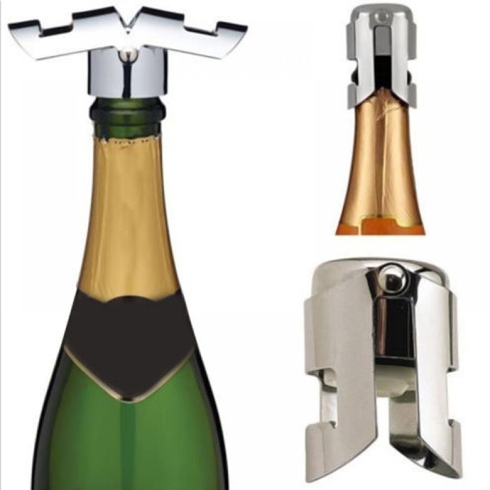 Nickolas1 Champagne Stopper Stainless Steel Tahan Lama Disegel Silikon Tombol Ganda Tahan Karat Sumbat Botol Wine