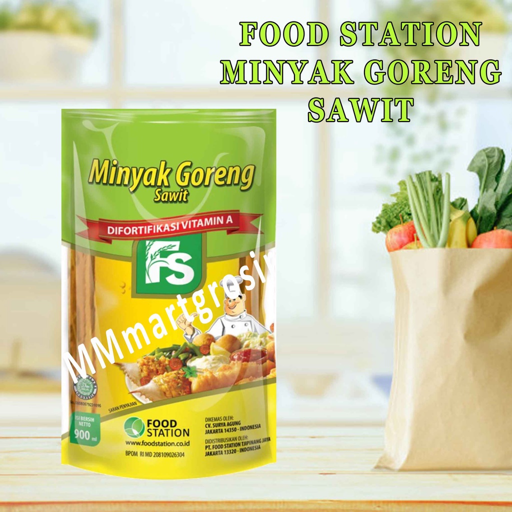 Minyak goreng / sawit / Fs / Food station / 900ml / super