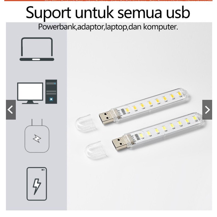 Usb mini Stick Lampu Led Model Flashdisk Super Terang 3 Mata 8 Mata