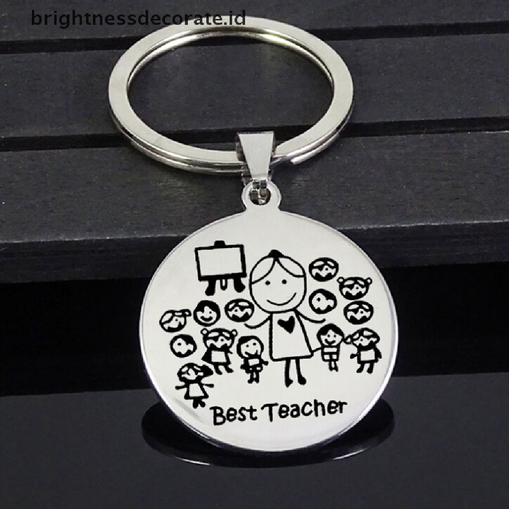 [Birth] Gantungan Kunci Grafir Thanks for Teacher Keychain Custom Nama Hadiah Untuk Guru New [ID]