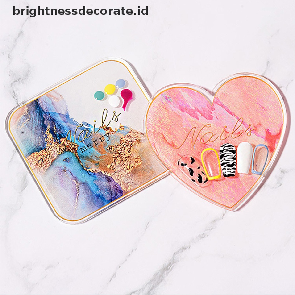 [Birth] Resin Stone Nail Art Akrilik Palette Display Board Pager Alat Pencampur Warna [ID]