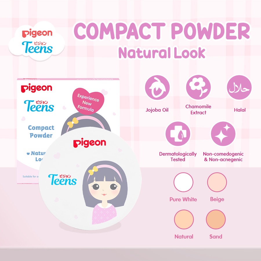 ( REFILL KOTAK PINK )NATURAL LOOK PIGEON TEENS COMPACT POWDER