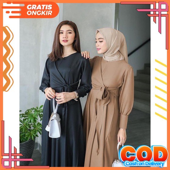 Gamis Rajut Terbaru 2023 New Model Yessy Maxy Bahan Kaos Knit Rajut Ld 100-120Cm Pj 138Cm Simpel Ele