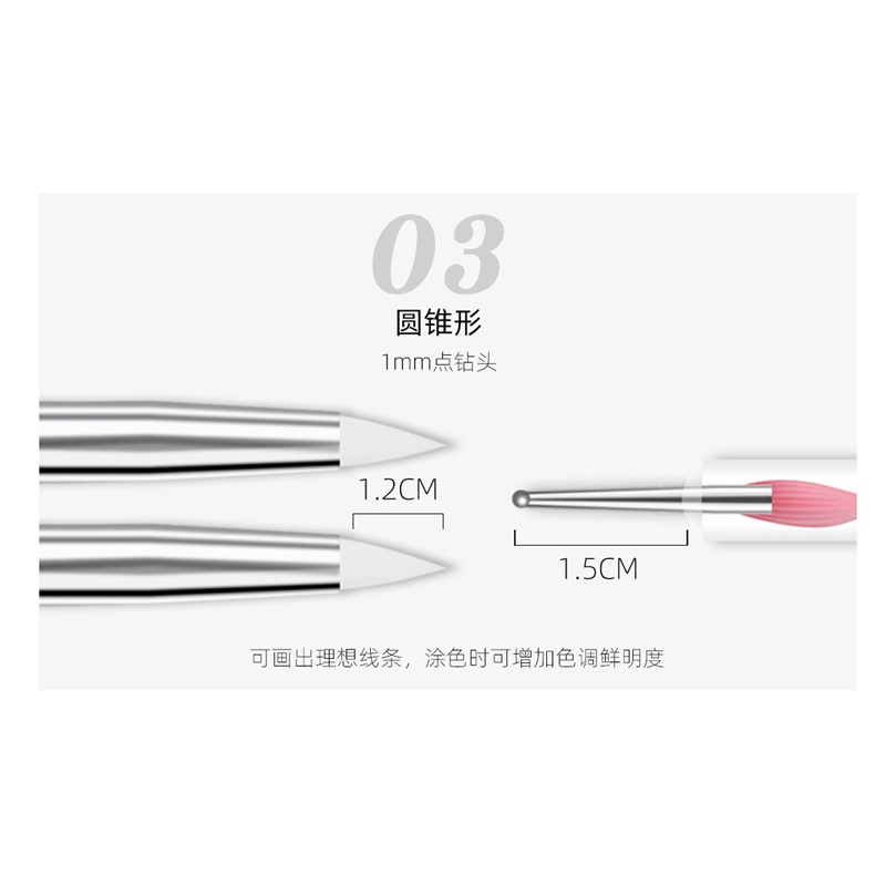 Pretty  Set Brush Dotting Silikon Dua Sisi Untuk Nail Art/Dotting Silikon 2fungsi nail art tools