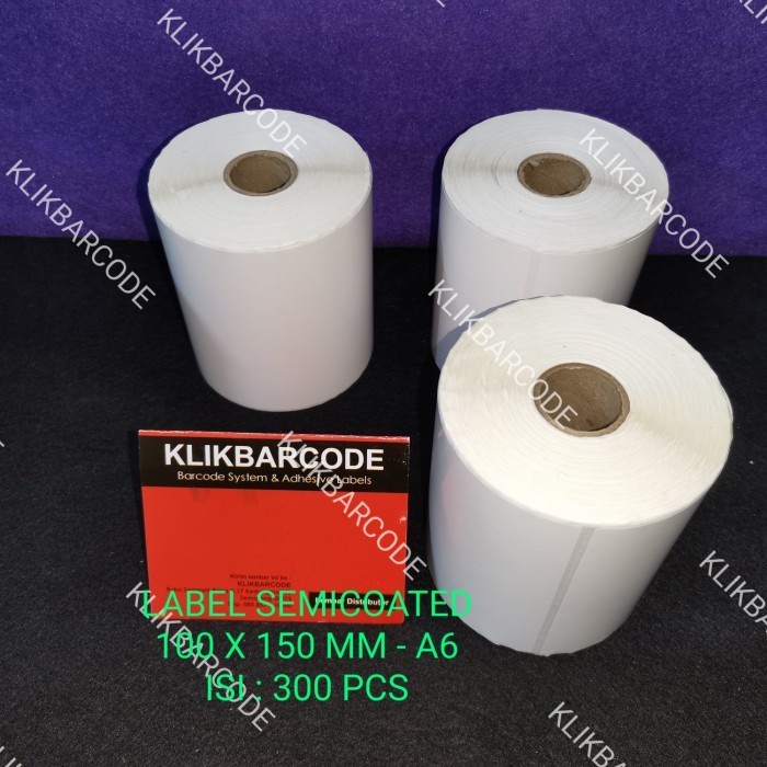 

LABEL BARCODE 100 X 150 300 PCS KERTAS STICKER SEMICOATED 100x150 mm